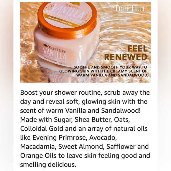 Tree Hut Vanilla Shea Sugar Body Scrub With Natural Oils 510 g Size New Product - Picture 7 of 13